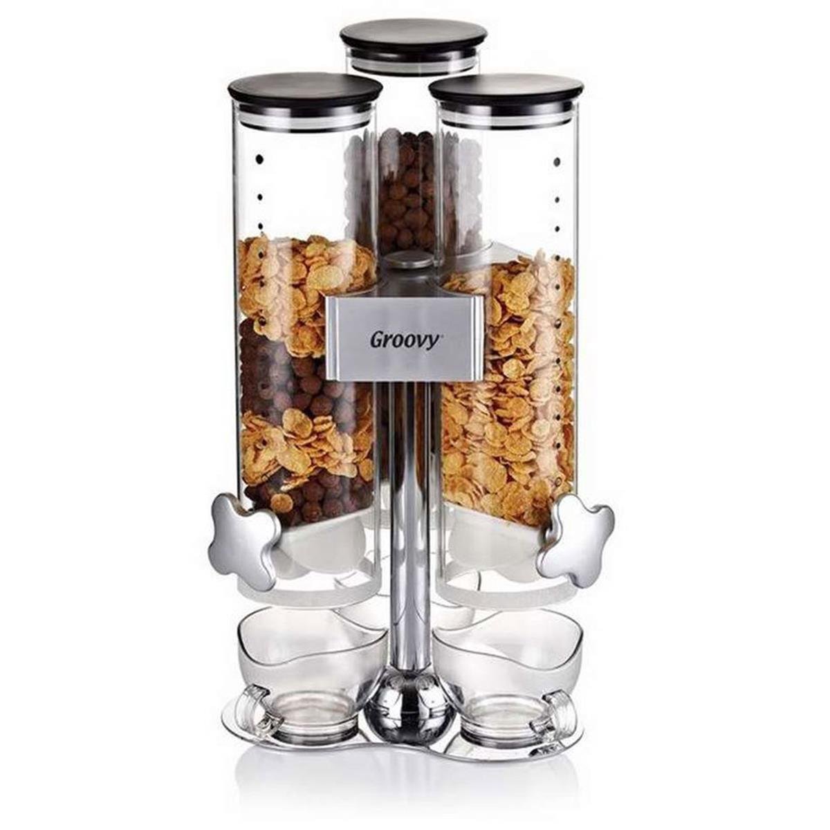 Biradlı Cornflex 3'lü DispenserKuruyemiş Cornfleks Servis AletleriBiradlıCornflex 3'lü Dispenser