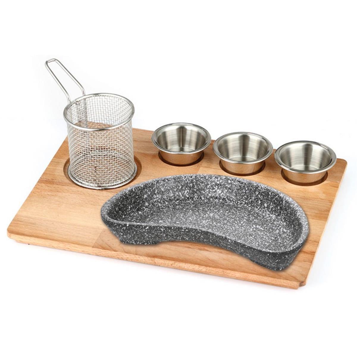 Altınbaşak Döküm Böbrek Granit Fajita Sunum SetiFajita, Hotplate ve Döküm TabaklarAltınbaşakDöküm Böbrek Fajita Sunum Seti