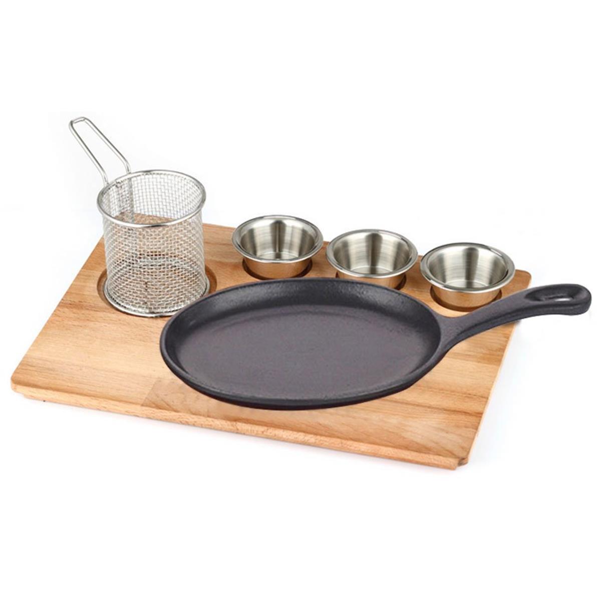 Altınbaşak Döküm Saplı Fajita Sunum Seti KüçükFajita, Hotplate ve Döküm TabaklarAltınbaşakDöküm Saplı Fajita Sunum Seti