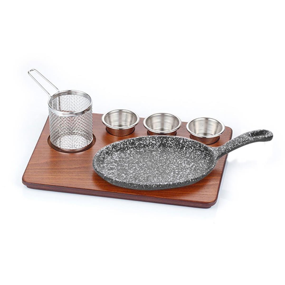 Altınbaşak Döküm Saplı Fajita Sunum Seti KüçükFajita, Hotplate ve Döküm TabaklarAltınbaşakDöküm Saplı Fajita Sunum Seti