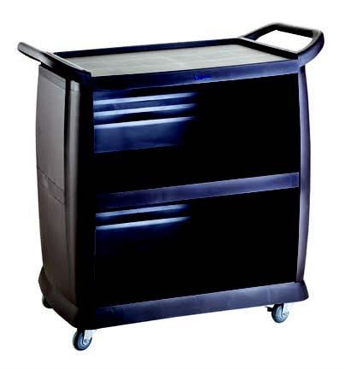 Servis ArabalarıBiradlıMonoblok Kat Servis Arabası Plastik Siyah 460x980 mm