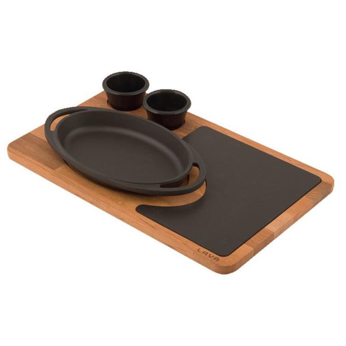 Lava Oval Kulplu Tava, Ahşap ve Porselen Servis Plakası 21x14 cmKayın AğacıLavaOval Kulplu Tava, Ahşap ve Porselen Servis Plakası