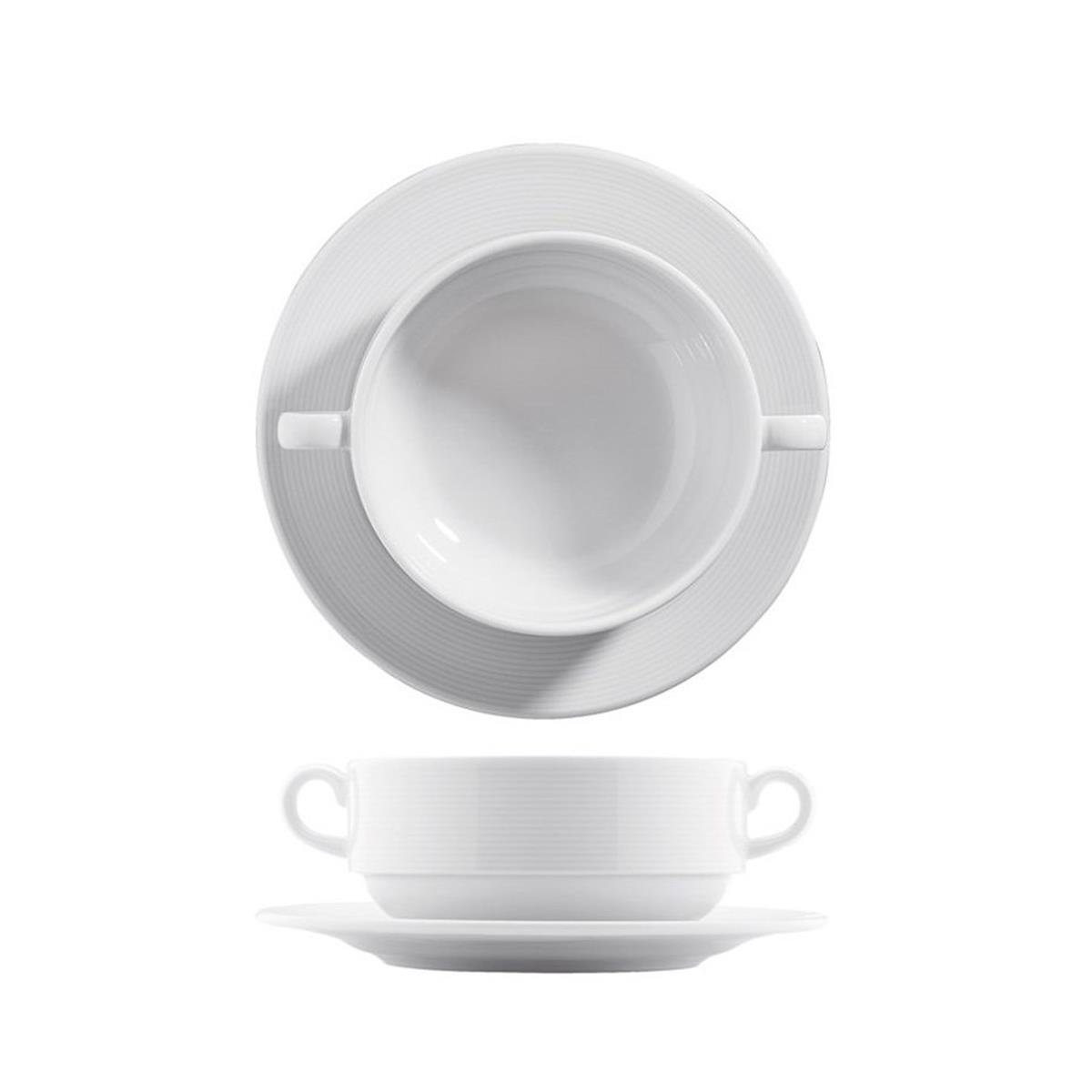 Kütahya Porselen | Rey | Porselen Konsome Kase ve TabağıReyKütahya PorselenPorselen Konsome Kase ve Tabağı