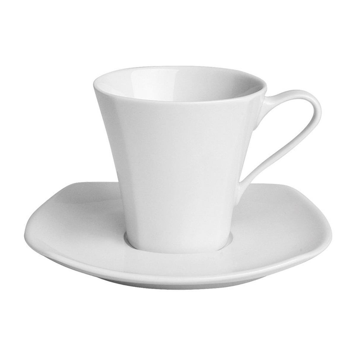 Porland Porselen | Square | Porselen Tabaklı Çay Fincanı TakımıSquarePorlandPorselen Tabaklı Çay Fincanı Takımı