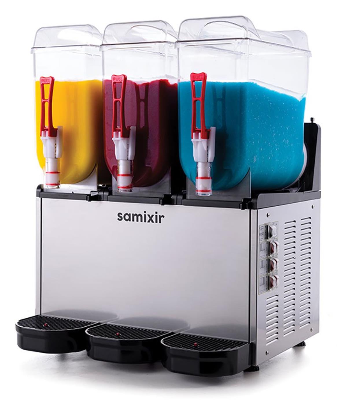 Samixir | Slush Triple Meyve Suyu Dispenseri Üç Bölmeli Inox SLUSH36.IDispenserlerSamixirSlush Triple Meyve Suyu Dispenseri Üç Bölmeli Inox SLUSH36.I