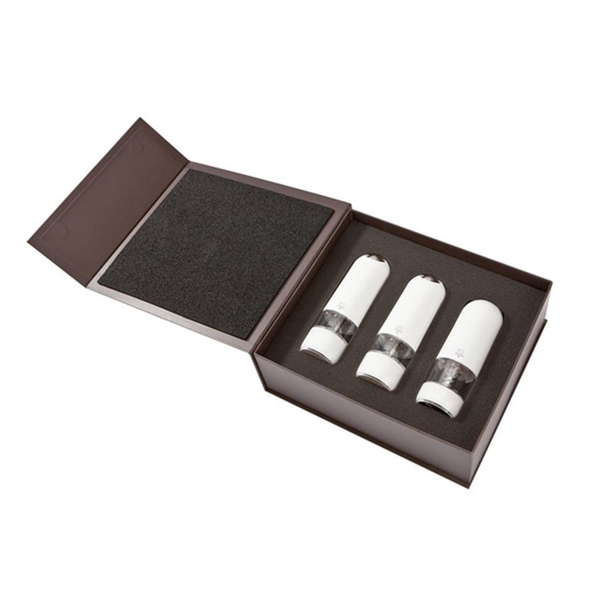 Peugeot | 3'lü Pilli Değirmen (Karabiber, Tuz, Muskat)Tuz ve Karabiber DeğirmenleriPeugeot3'lü Beyaz Pilli Değirmen