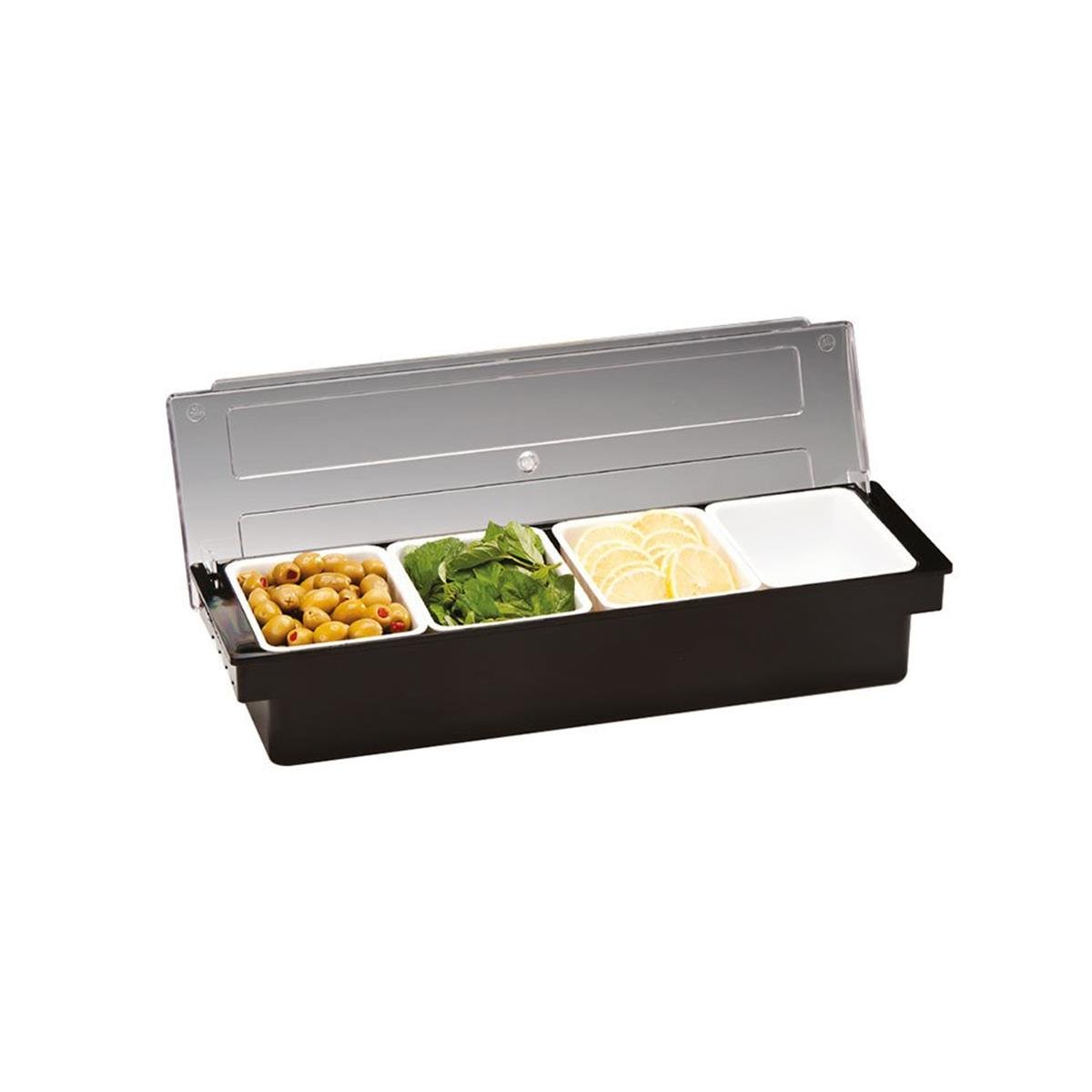 Zicco 4'lü Polikarbonat Kapaklı Bar KonteynerBar Lastiği Konteyner ve SosluklarZicco4'lü Polikarbonat Kapaklı Bar Konteyner