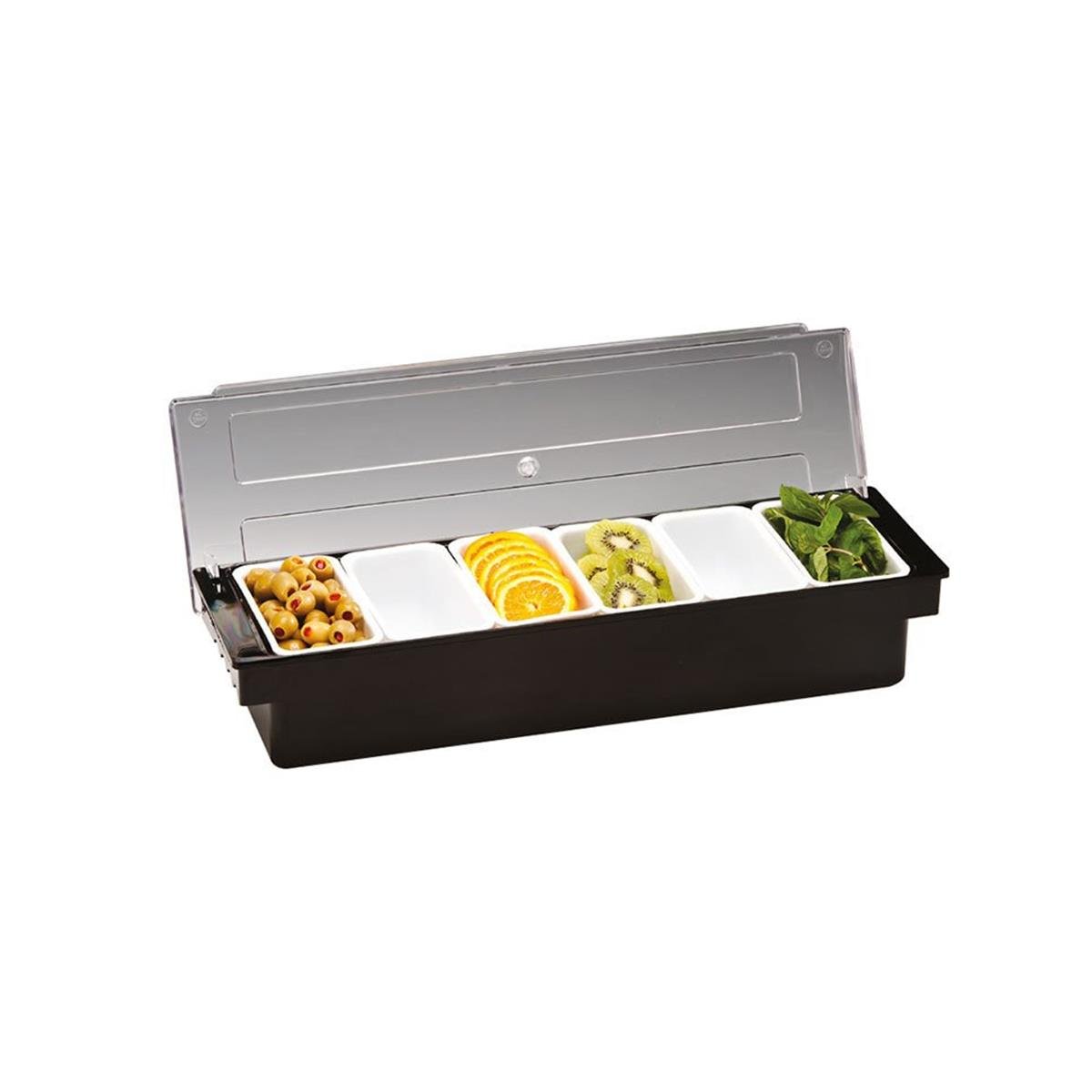 Zicco 6'lı Polikarbonat Kapaklı Bar KonteynerBar Lastiği Konteyner ve SosluklarZicco6'lı Polikarbonat Kapaklı Bar Konteyner