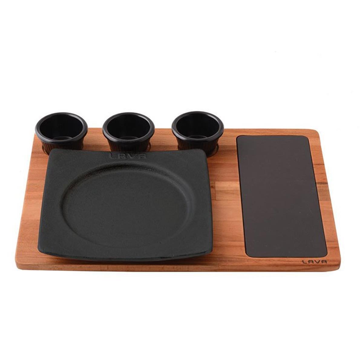 Lava Ahşap Altlıklı Yuvarlak Servis Tabağı Porselen Plaka 21x21 cmFajita, Hotplate ve Döküm TabaklarLavaAhşap Altlıklı Yuvarlak Servis Tabağı Porselen Plaka