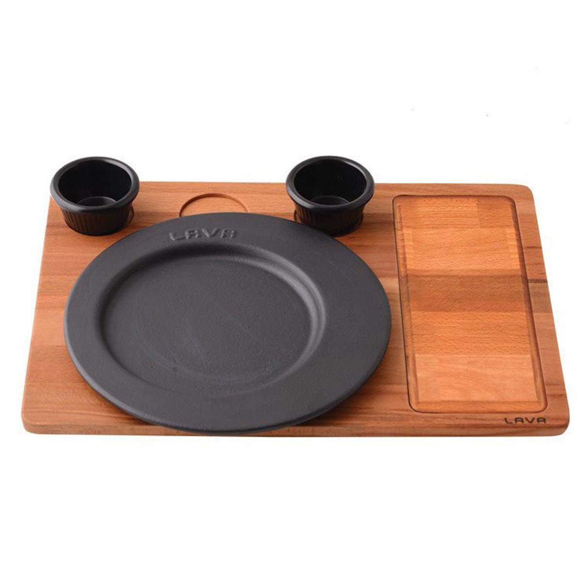 Lava Ahşap Altlıklı Yuvarlak Servis TabağıFajita, Hotplate ve Döküm TabaklarLavaAhşap Altlıklı Yuvarlak Servis Tabağı