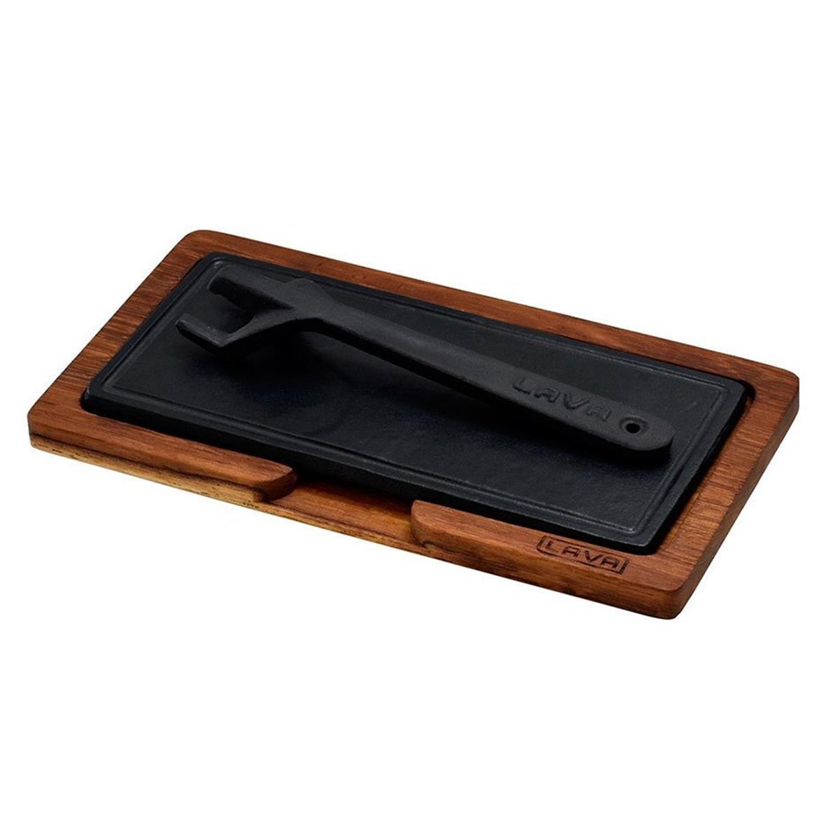 Lava Ahşap Servis Tahtası, Hot Plate Döküm Demir Plakalı 12x25 cm Iroko AğacıFajita, Hotplate ve Döküm TabaklarLavaAhşap Servis Tahtası, Hot Plate Döküm Demir Plakalı