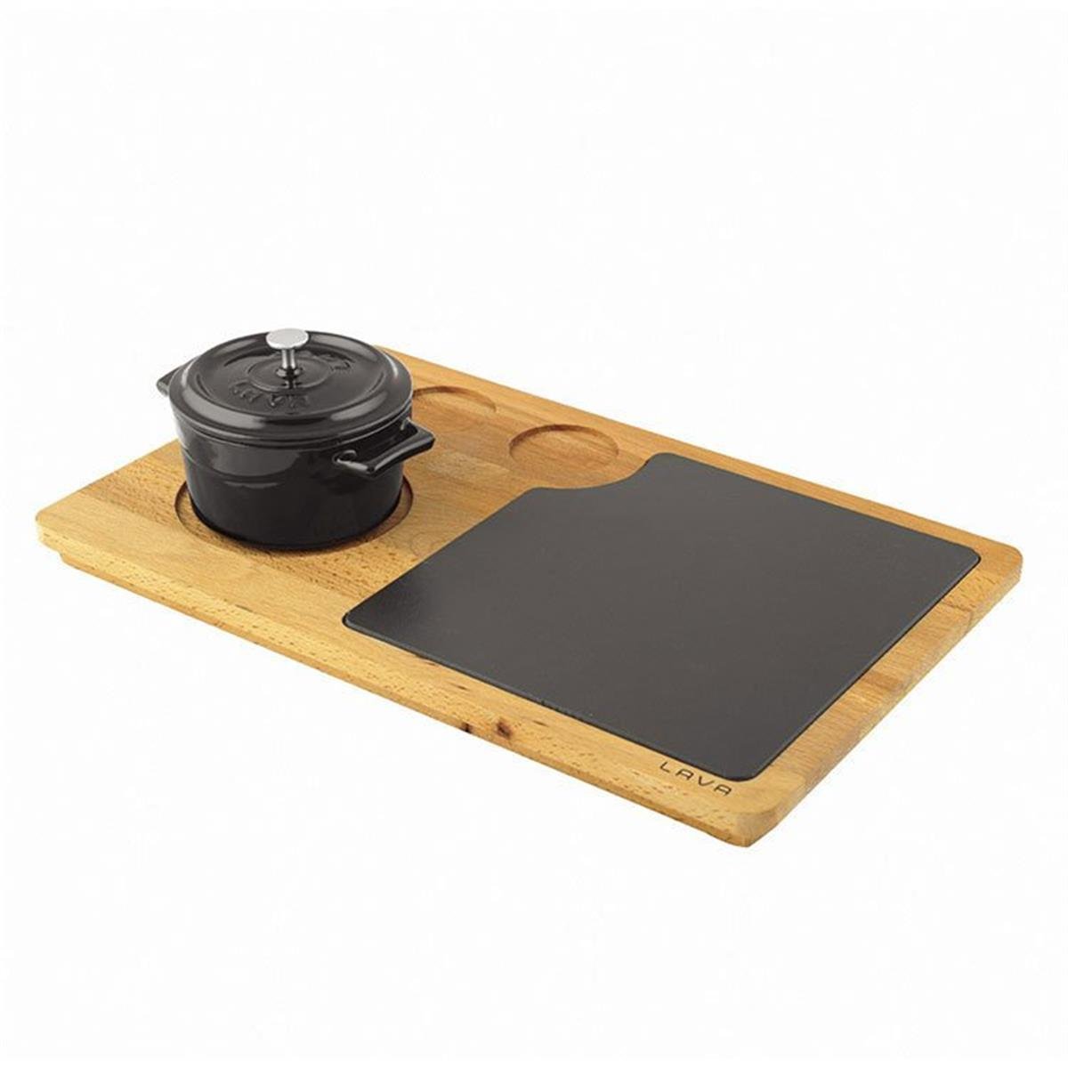 Lava Ahşap ve Porselen Servis Plakalı Mini Tencere 10 cmKayın AğacıLavaAhşap ve Porselen Servis Plakalı Mini Tencere