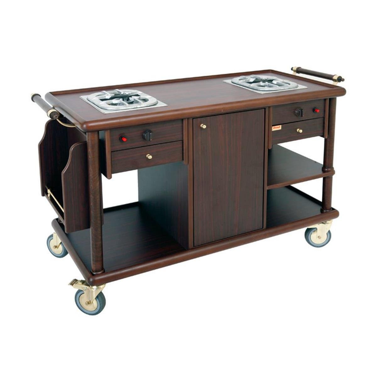 Ormel Çift Ocaklı Flambe ArabasıServis ArabalarıOrmelÇift Ocaklı Flambe Arabası