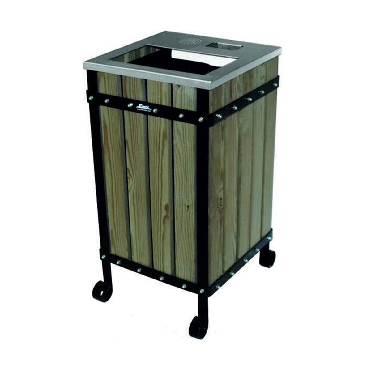 Arı Metal | Çöp Kovası Ahşaplı Kare KapaklıBahçe Çöp KovalarıArı MetalÇöp Kovası Ahşaplı Kare Kapaklı