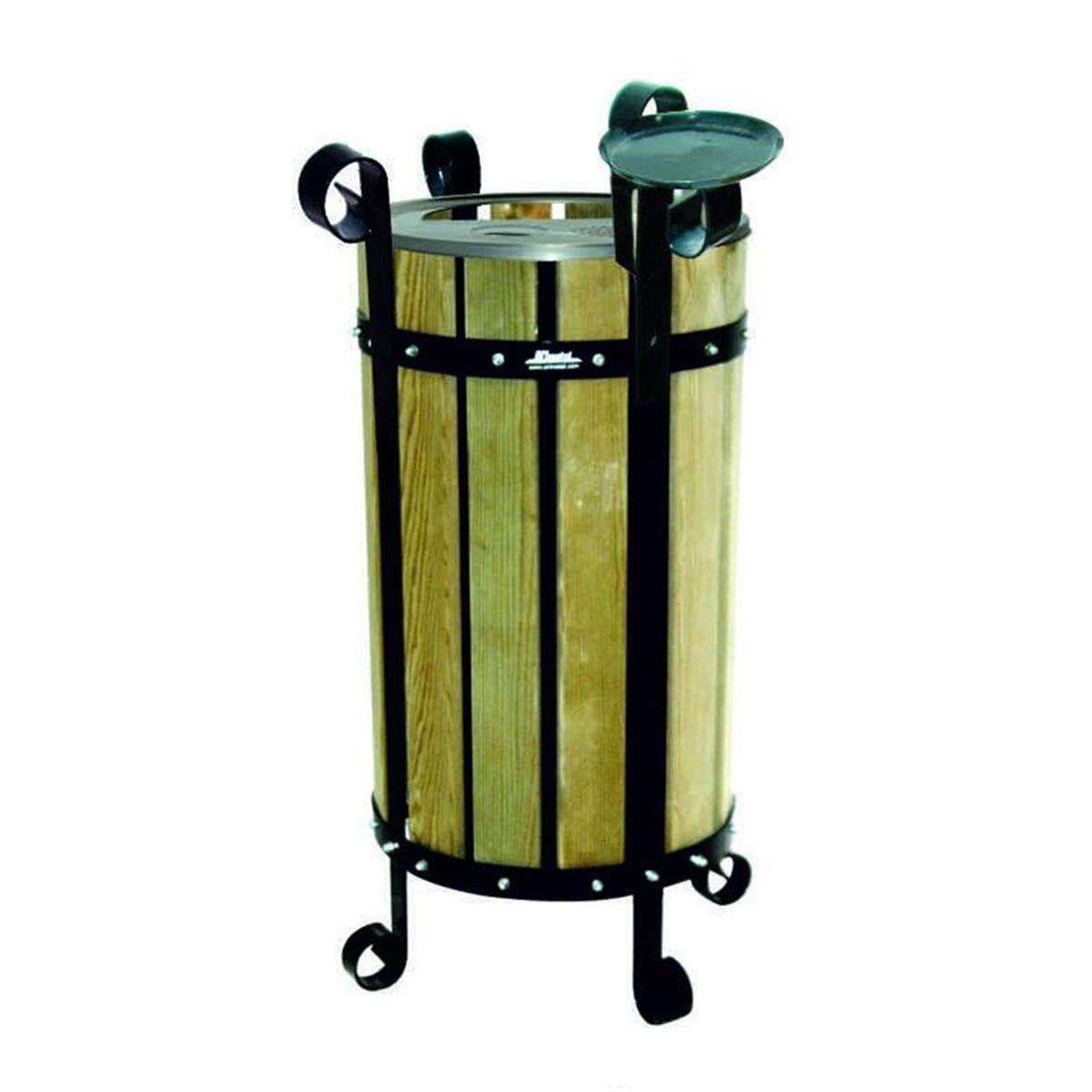 Arı Metal | Çöp Kovası Ahşaplı Yuvarlak KapaklıAyaklı KüllüklerArı MetalÇöp Kovası Ahşaplı Yuvarlak Kapaklı