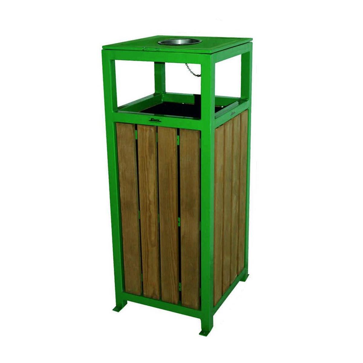 Arı Metal | Kare Ahşaplı Çöp Kovası KapaklıBahçe Çöp KovalarıArı MetalKare Ahşaplı Çöp Kovası Kapaklı