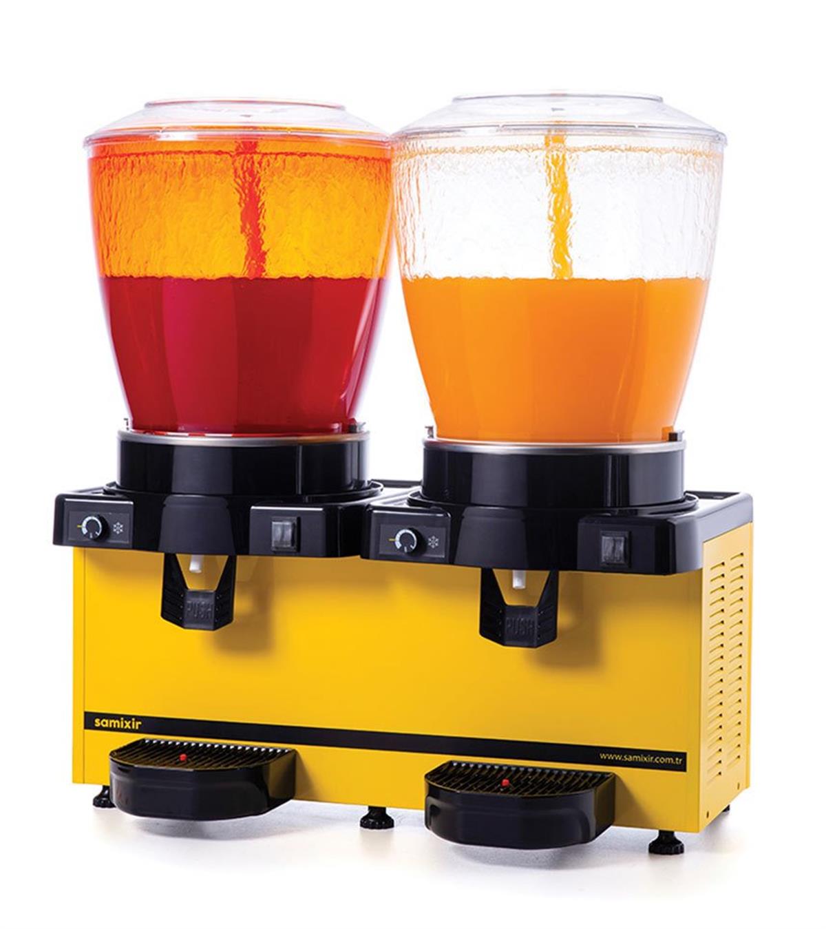 Samixir | Panoramik Twin Manuel Fıskiyeli Soğuk İçecek Dispenseri 22+22 Litre Sarı SS44.AYDispenserlerSamixirPanoramik Twin Manuel Fıskiyeli+Fıskiyeli Soğuk İçecek Dispenseri 22+22 Litre Sarı SS44.AY