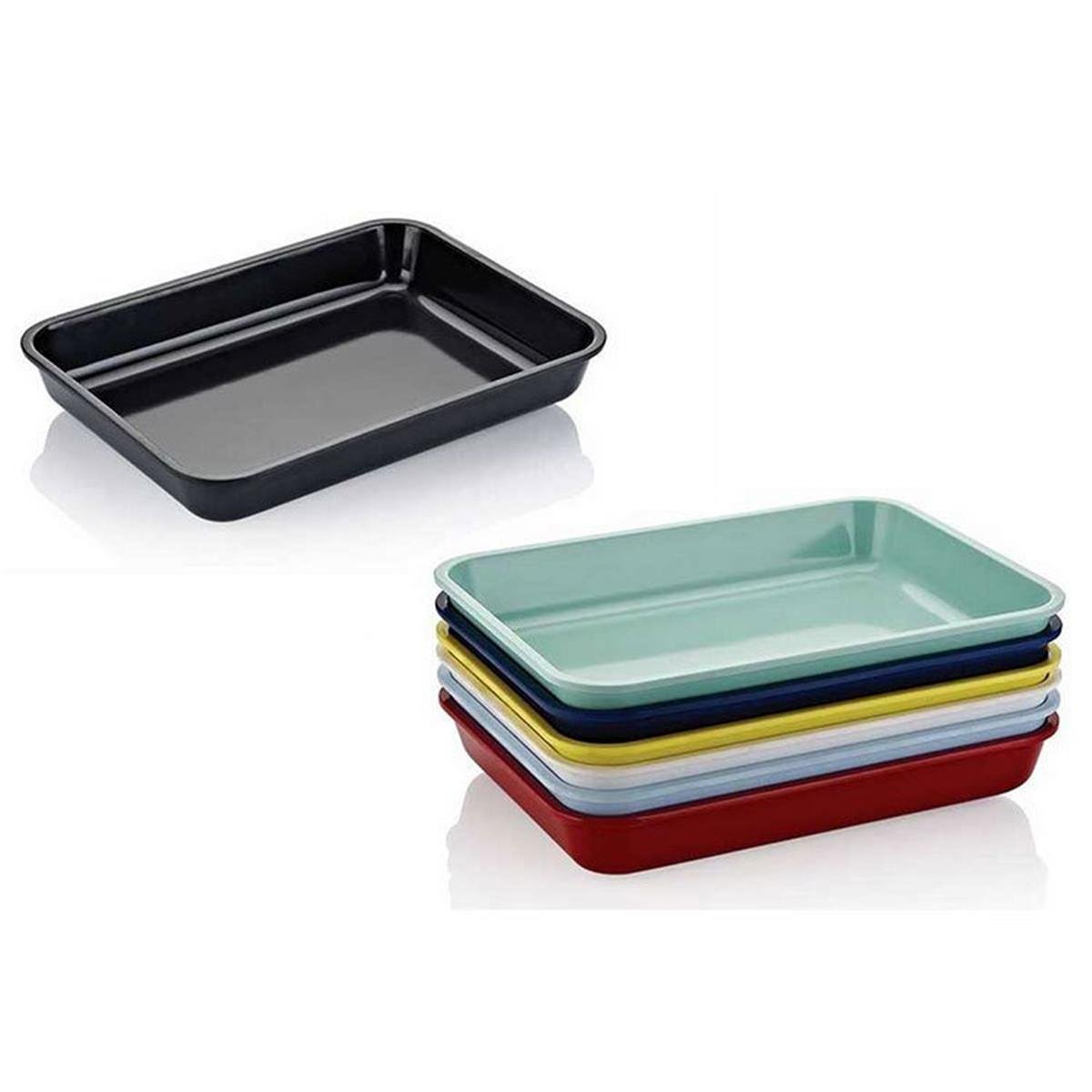 Biradlı Renkli Dikdörtgen Melamin Meze Küveti 38x28x6 cmMeze KüvetleriBiradlıRenkli Dikdörtgen Melamin Meze Küveti