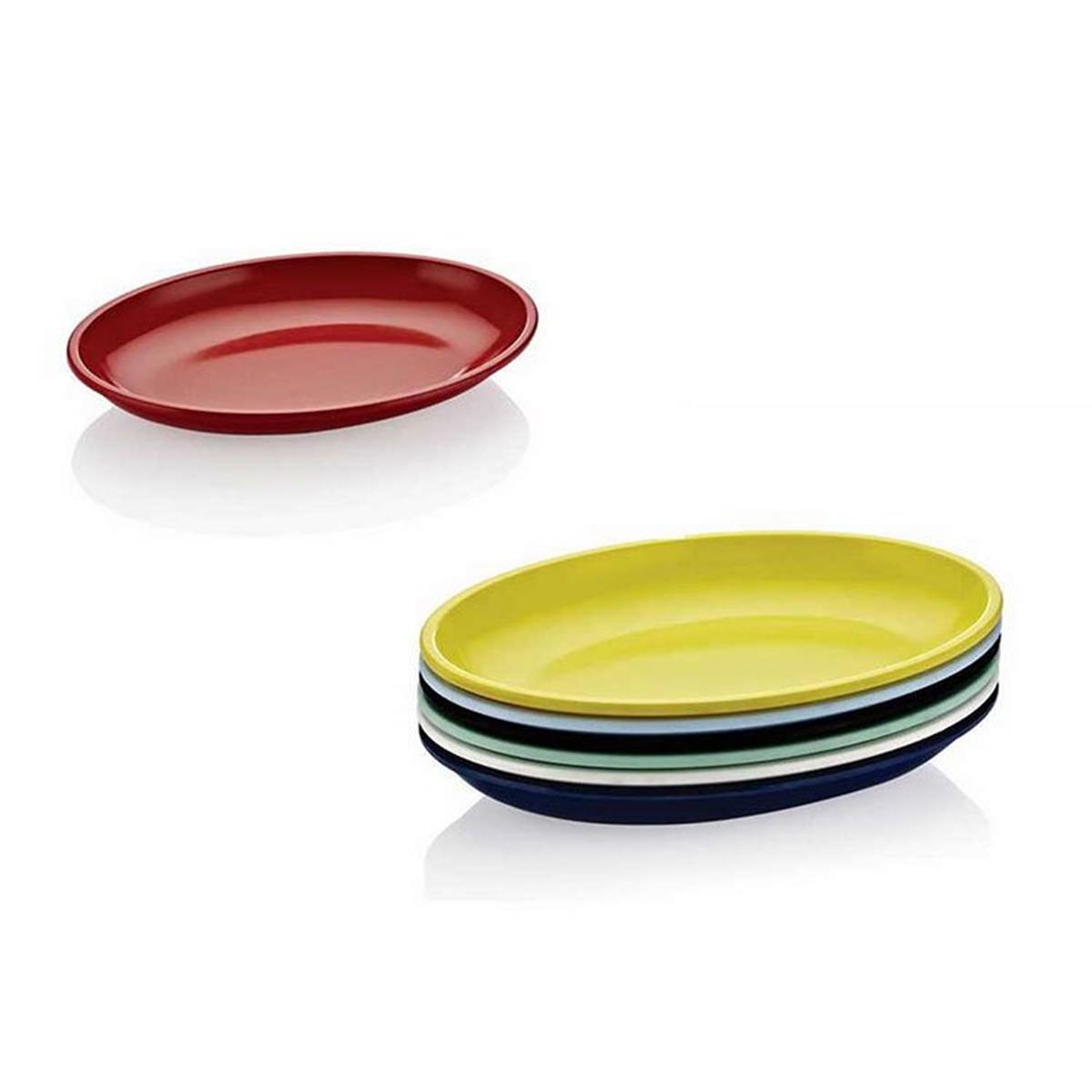 Biradlı Renkli Melamin Oval Tabak 35x26 cmMelaminBiradlıRenkli Melamin Oval Tabak
