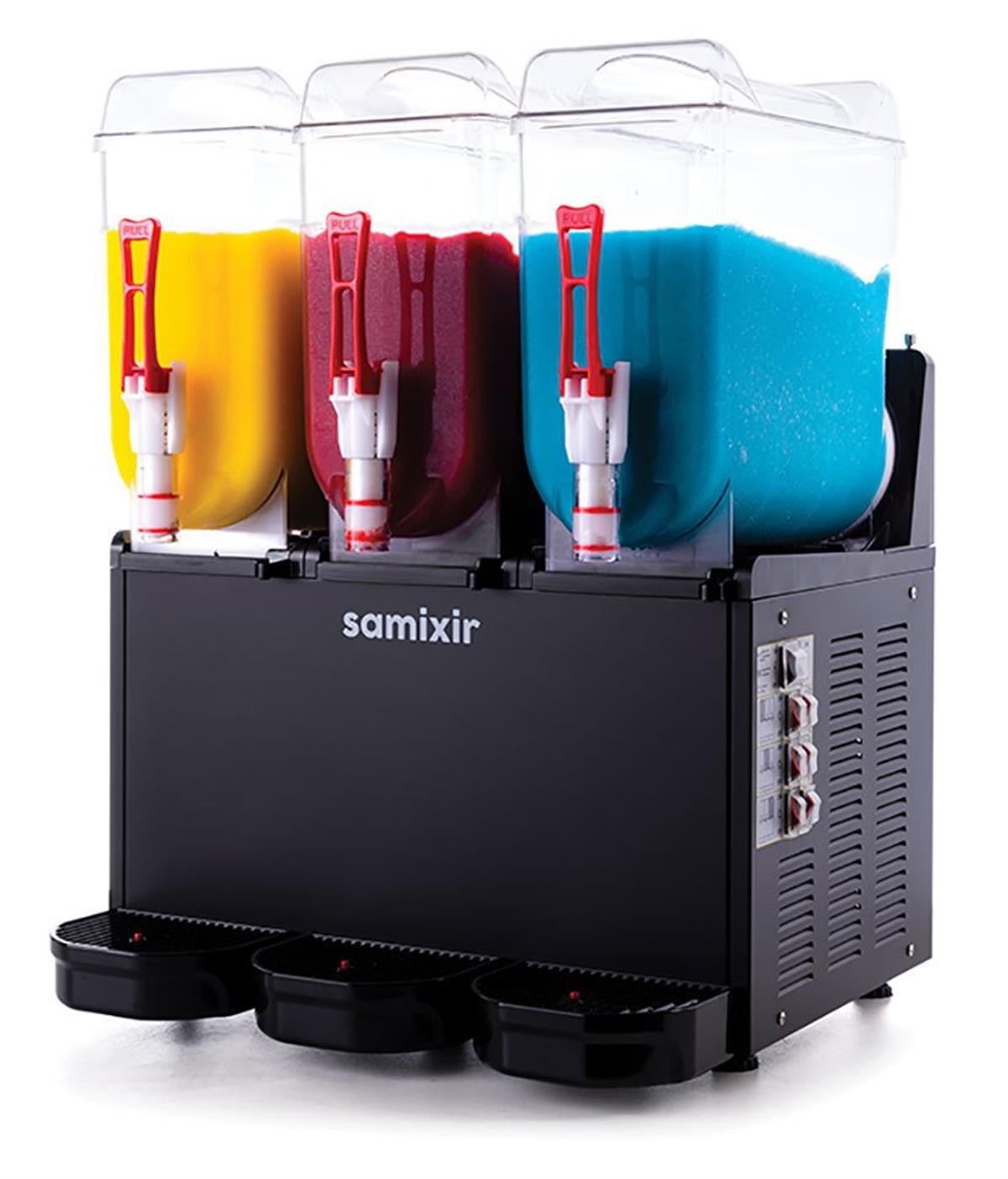 Samixir | Slush Triple Meyve Suyu Dispenseri Üç Bölmeli Siyah SLUSH36.BDispenserlerSamixirSlush Triple Meyve Suyu Dispenseri Üç Bölmeli Siyah SLUSH36.B