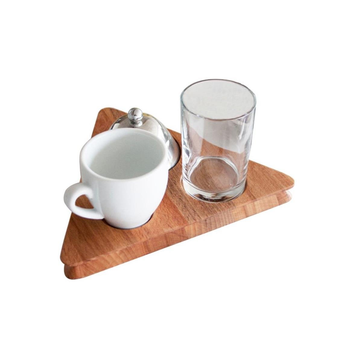 Narin | Üçgen Ahşap Kahve SunumlukÇay Kahve SetleriNarinÜçgen Ahşap Kahve Sunumluk