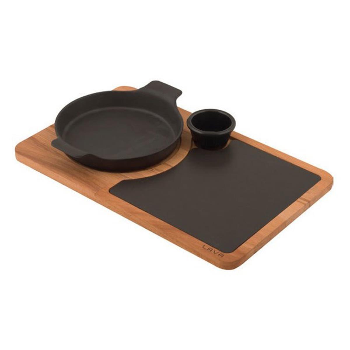 Lava Yuvarlak Kulplu Tava Ahşap Altlıklı Porselen Servis Plakası 18 cmKayın AğacıLavaYuvarlak Kulplu Tava Ahşap Altlıklı Porselen Servis Plakası