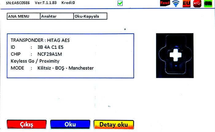 ORJ. CITROEN DS 3BT HITAG AES NCF29A1M KEYLESSGO 434MHZ SMART KUMANDA