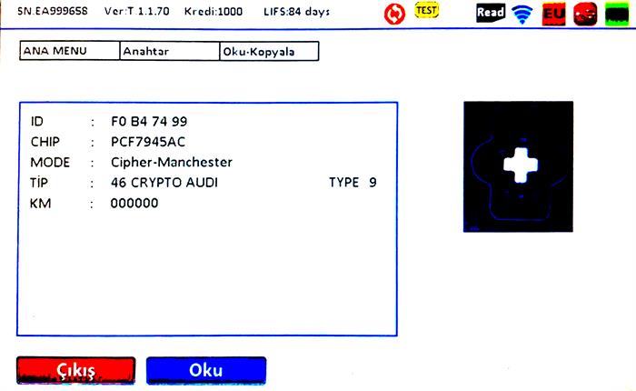 İEA ÜRETİM AUDİ PCF7945 HITAG2 315 MHZ AUDI SMART BOARD