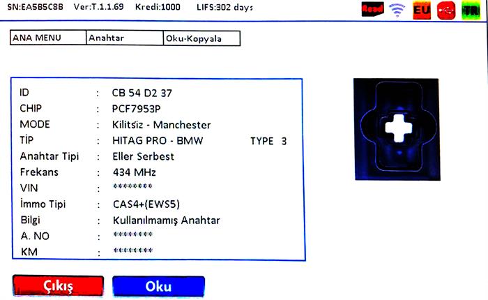 IEA BMW 4 BUTON HITAG PRO 433MHZ