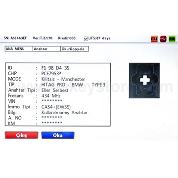 İEA ÜRETİM BMW F SERİSİ 3 BUTON ANAHTARLESS SMART KUMANDA 434 MHZ