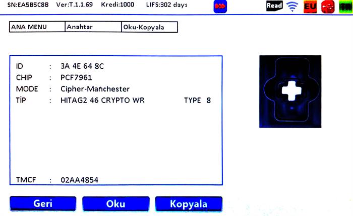 IEA CHRYSLER FOBIK  ID46 PCF7961 433MHZ
