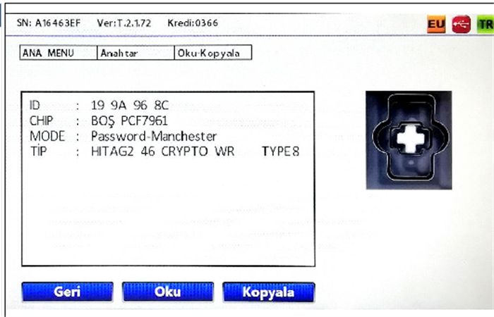 IEA PEU-CIT 3 BUTON HITAG2 PCF7961 434 MHZ SUSTALI KUMANDA (ASK-FSK) ÇEVİRMELİ