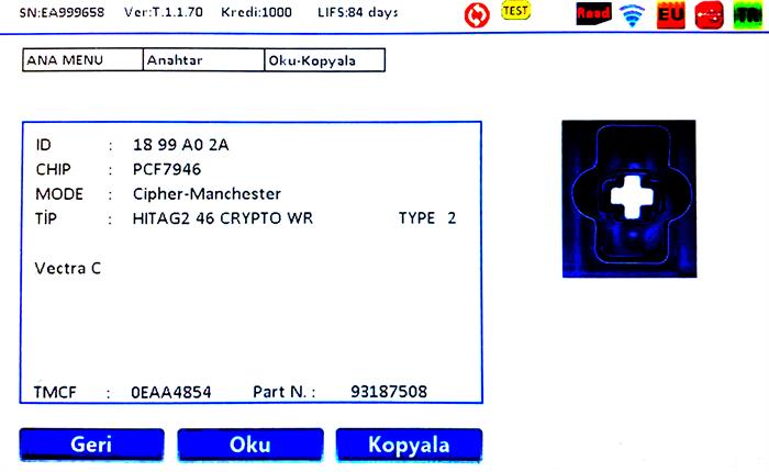 IEA OPEL VECTRA C 3BUTON BOARD 433MHZ PCF7946