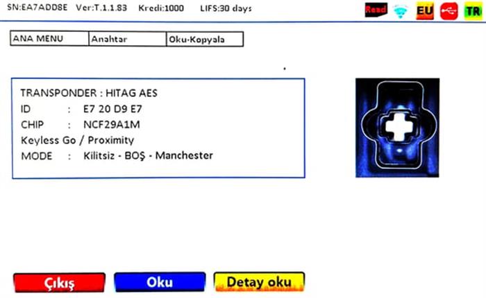 ORJ. FIAT DOBLO 4BT HITAG AES NCF29A1M KEYLESS GO 434MHZ SMART REMOTE