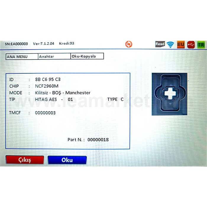 ORJ. FIAT DUCATO 3BT NCF2960M HITAG AES