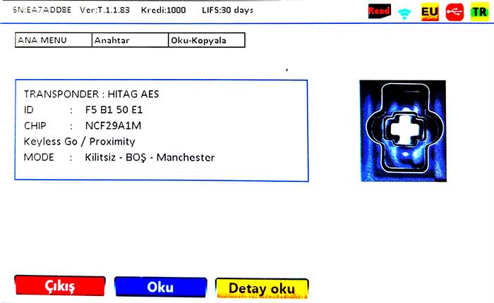 ORJ. OPEL VIVARO 4 BT NFC29A1M HITAG AES KEYLESS GO 434MHZ SMART KUMANDA