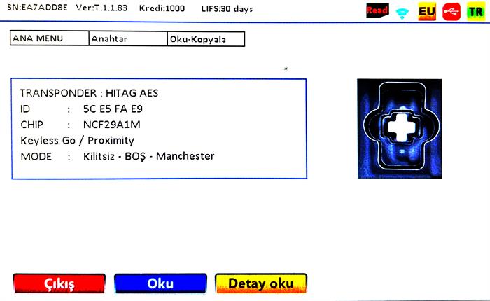 ORJ. OPEL COMBO 3 BT NFC29A1M HITAG AES KEYLESS GO 434MHZ SMART KUMANDA
