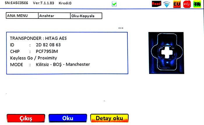 ORJ. PEUGEOT 5008 3BUTON HITAG AES ANAHTAR KEYLESS GO PCF7953M 434 MHZ SMART KUMANDA ANAHTAR UCU YOK
