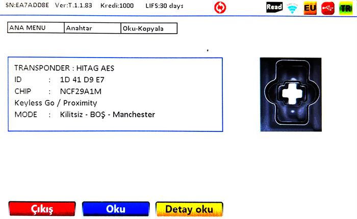 ORJ PEUGEOUT EXPERT 4BT HITAG AES KEYLESS GO NCF29A1M 434MHZ SMART KUMANDA