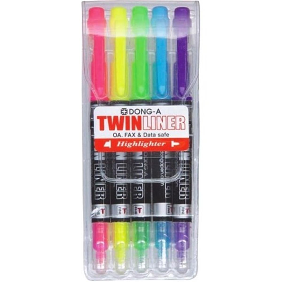 Donga Twinliner Fosforlu Cift Taraflı 5 li Set
