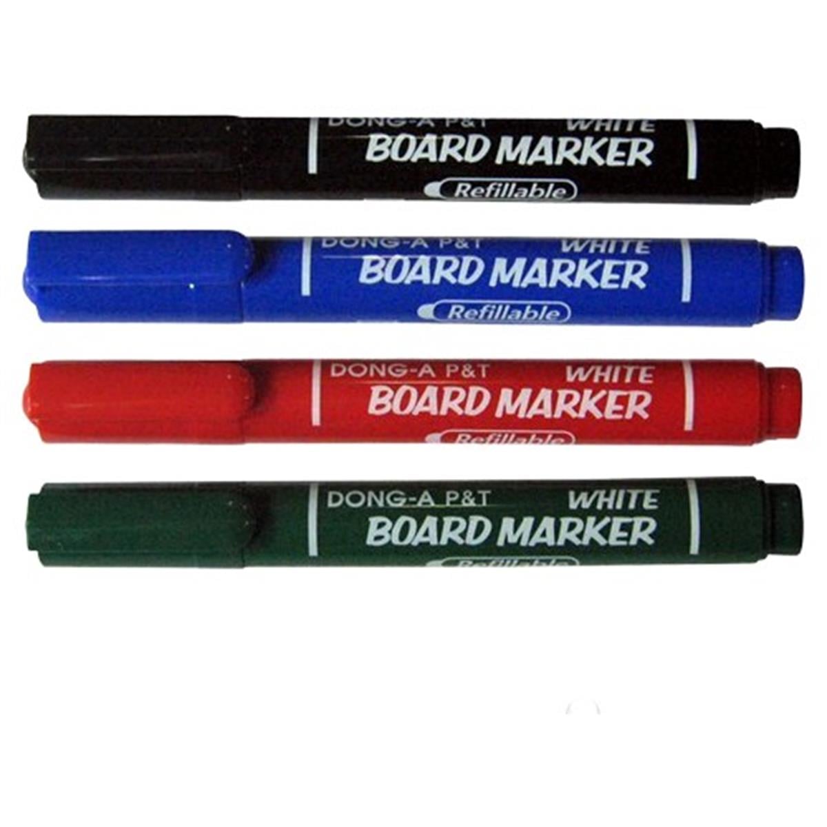 Dong-A Beyaz Tahta Kalemi Yuvarlak Uc Doldurulabilir 12'Li Kutu Kırmızı