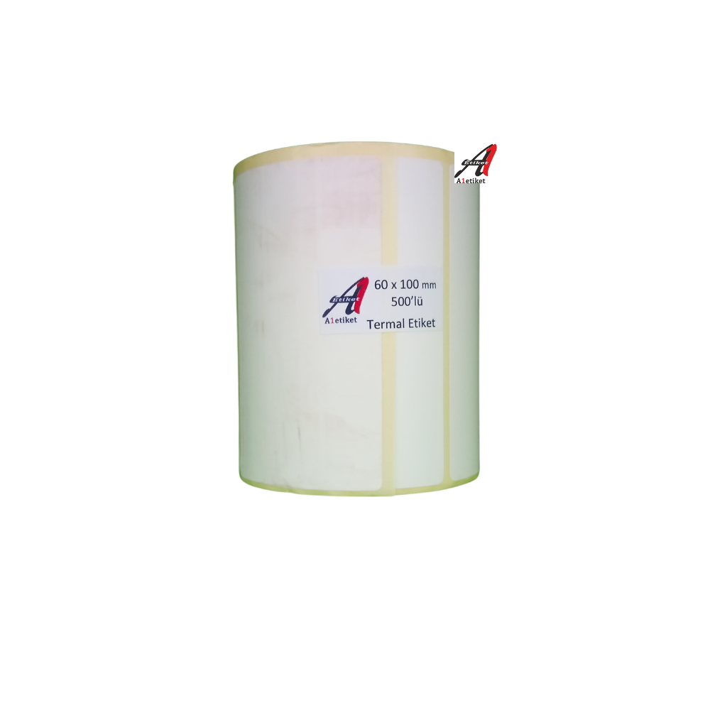 A1 Termal Etiket 60 x 80 mm 5,000 Adet Termal Barkod Etiketi 500 Sarımlı 10 Rulo