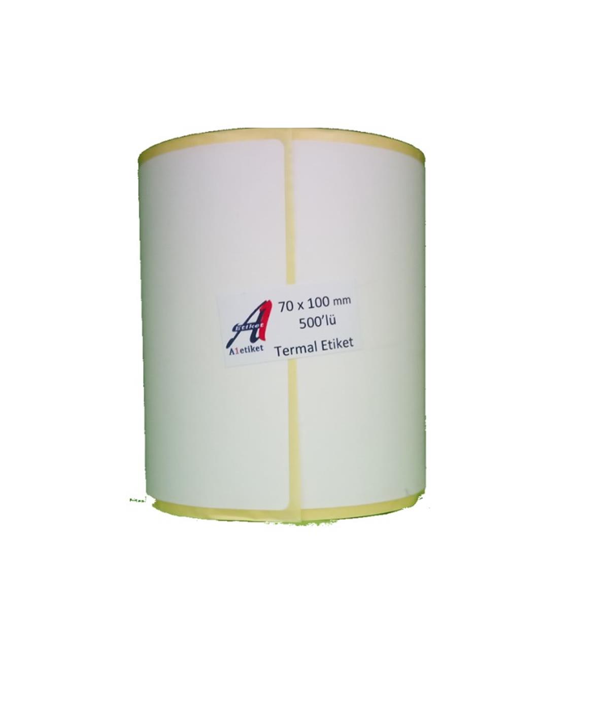 A1 Termal Etiket 70 x 100 mm 25,000 Adet Termal Barkod Etiketi 500 Sarımlı 50 Rulo