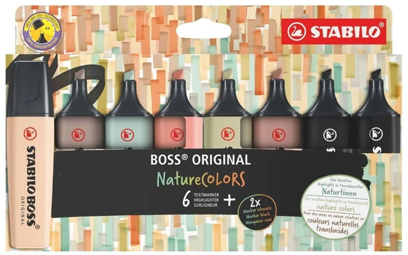 Stabilo Fosforlu Kalem Boss Naturecolors Set 8 Lı 70/8-2-1