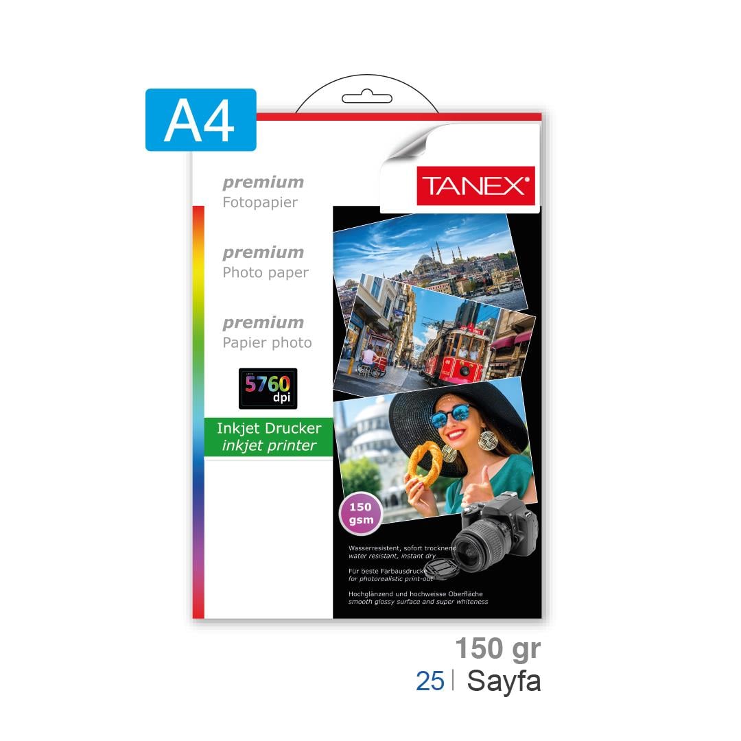 Tanex A4 Fotoğraf Kağıdı 150 gr. 25'li 5 Paket 125 Adet