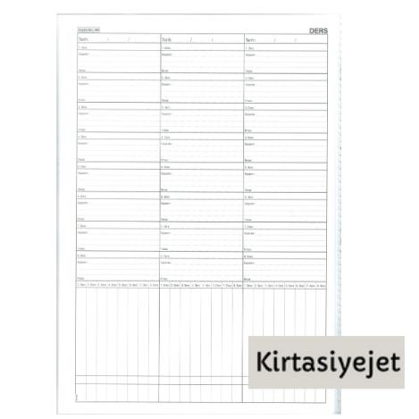 Yoklamalı Sınıf Defteri 8 Derslik Yoklamalı Ders Defteri Plastik Kapak 25 x 35 cm 