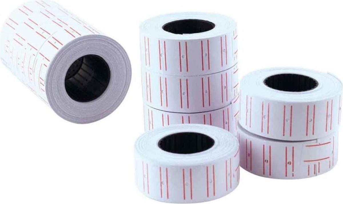 Motex Etiket Çizgili Beyaz 12'lu Paket