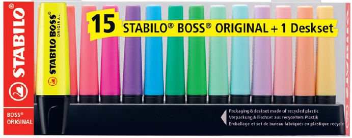 Stabilo Fosforlu Kalem Boss Orginal Set 15 Li Yeni 7015-1-5