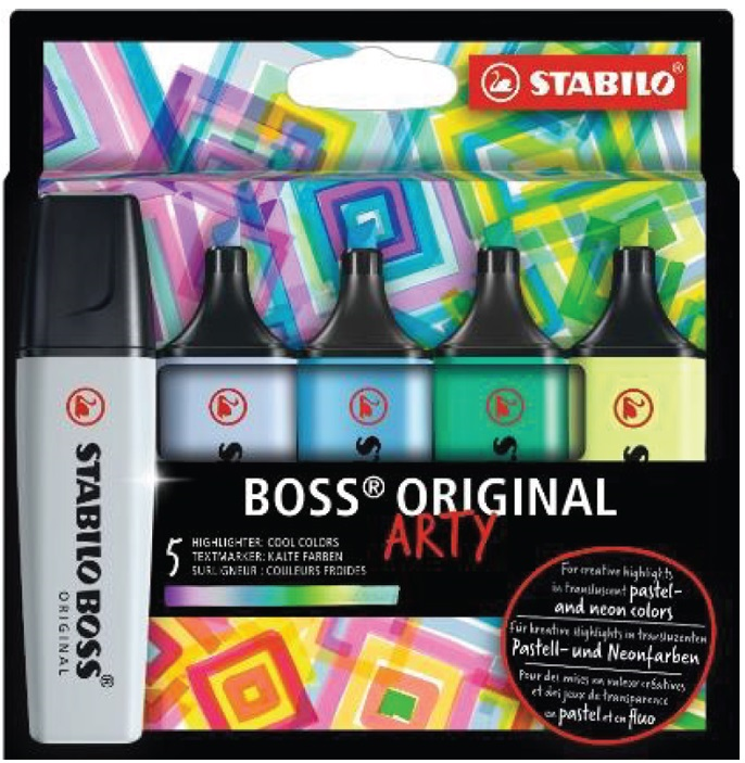 Stabilo Fosforlu Kalem Boss Orginal Set 5 Li Soğuk Renkler 70/5-2-2