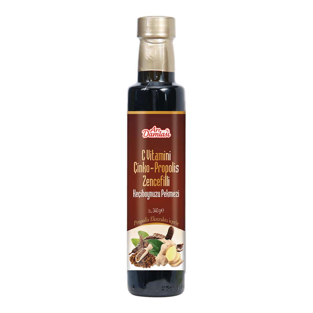 C Vitamini-Çinko-Propolis-Zencefilli Keçiboynuzu Pekmezi